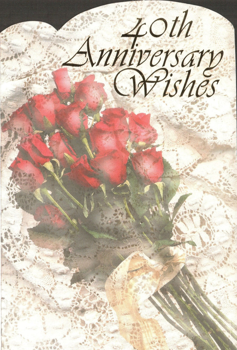 Anniversary Card - 40th Anniversary Wishes - Shelburne Country Store