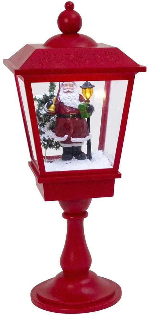 Lighted Musical Lantern with blowing Snow - Santa - Shelburne Country Store