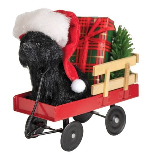Caroler Dog in Wagon - Black - Shelburne Country Store