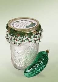 Glass Pickle With Jar By Byers Choice - Shelburne Country Store