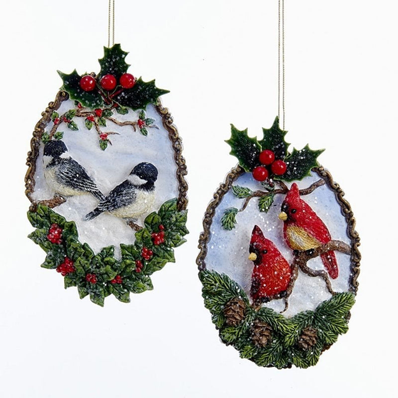 Birds On Holly Ovals - Chicadee - Shelburne Country Store