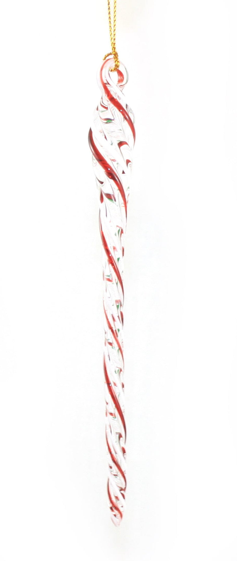 Peppermint Twisted Egyptian Glass Icicle - The Country Christmas Loft