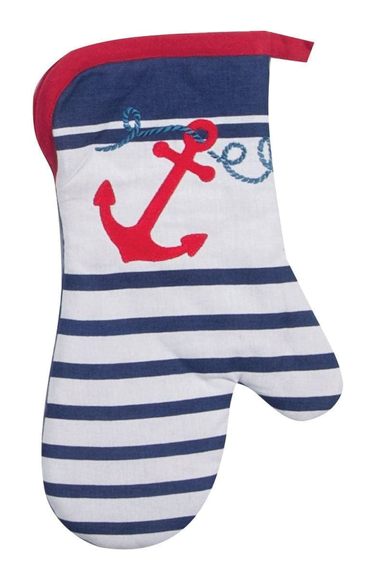 Anchors Away Embroidered Oven Mitt - Shelburne Country Store