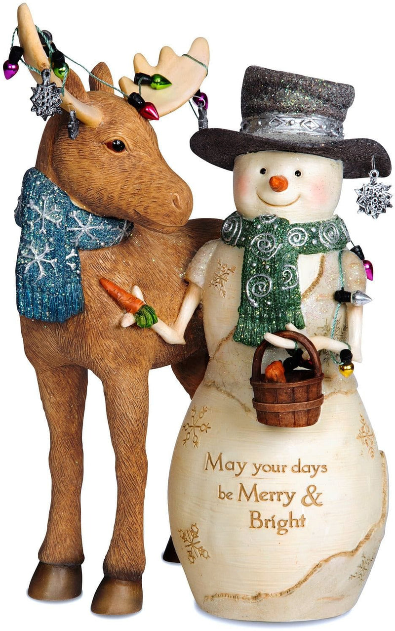 Birch Hearts Merry and Bright Snowman and Moose - Shelburne Country Store