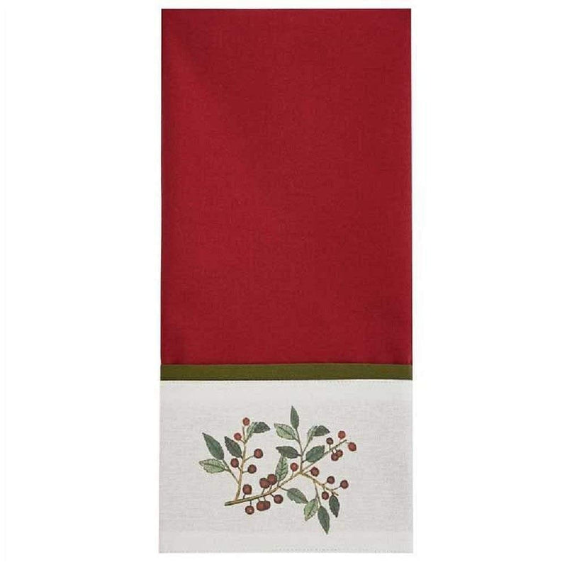 Simply Holly Boardered Dishtowel - Shelburne Country Store