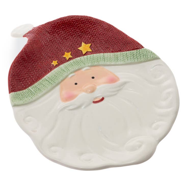 Jolly Santa Ceramic Christmas Platter - Shelburne Country Store