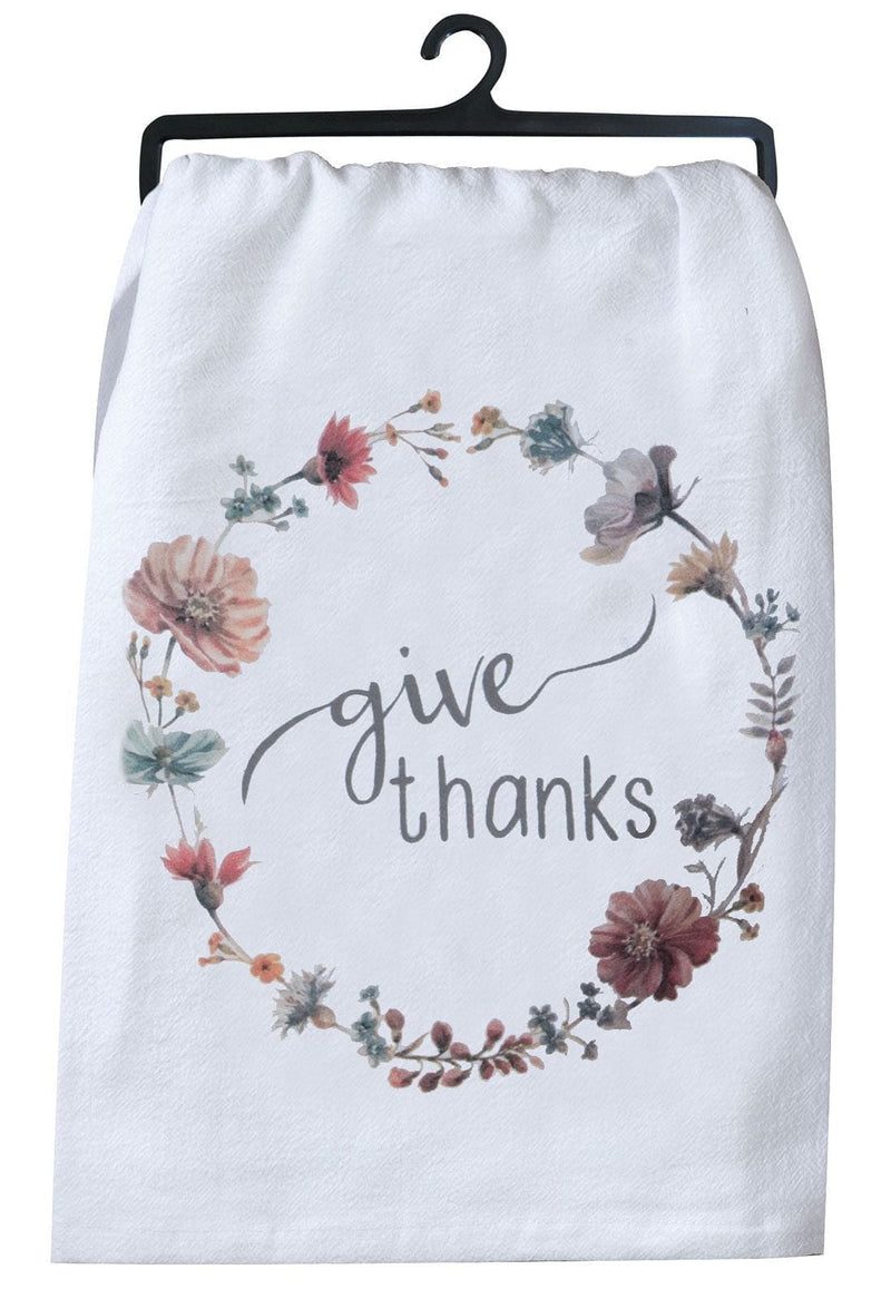 Give Thanks  Krinkle Flour Sack Towel - Shelburne Country Store