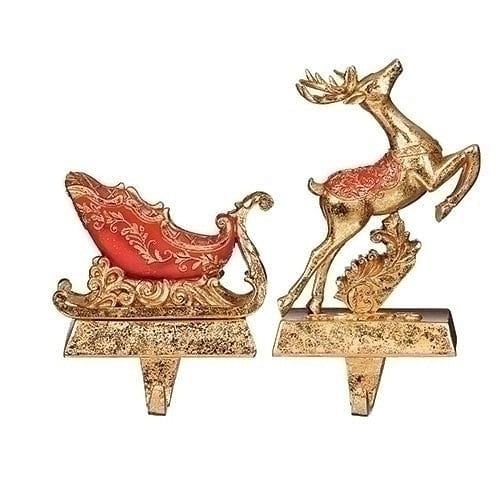 Sleigh Stocking Holder and Deer Set of 2 - Shelburne Country Store