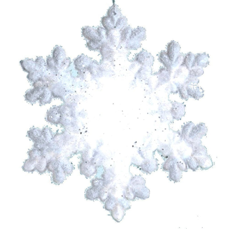 8 inch Flocked Led Snowflake - With Batteries - Shelburne Country Store