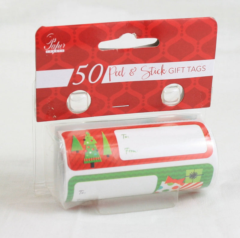 50 Count Peel & Stick Gift Tags - Christmas Icons - Shelburne Country Store