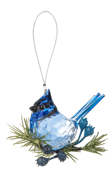 Krystal Blue Jay Ornament - Shelburne Country Store