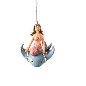 Mermaid Riding a Stingray Ornament - Shelburne Country Store