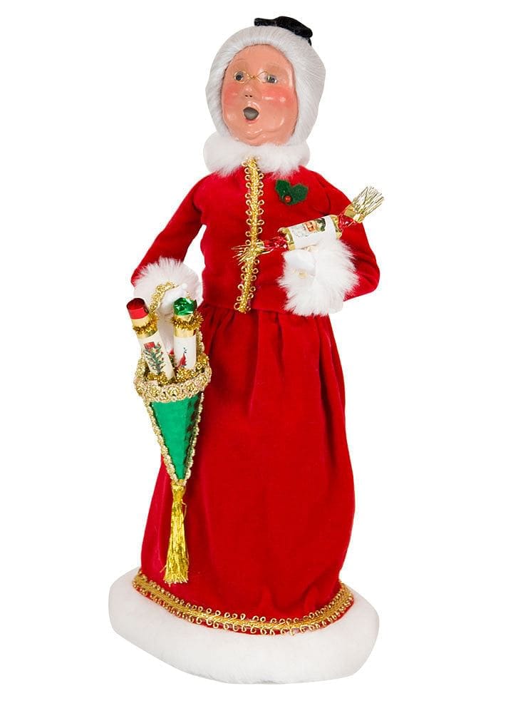 Red Velvet Mrs. Claus with Candy Container - Shelburne Country Store