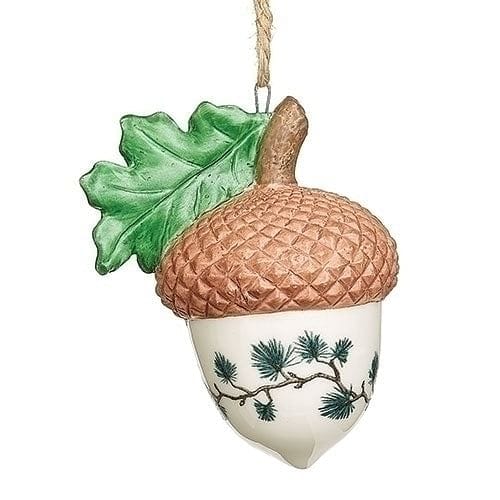 Porcelain Acorn ornament with Cardinal - Shelburne Country Store