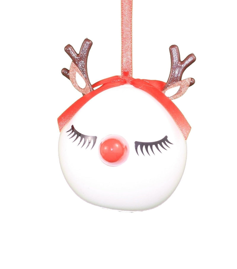 Polyfoam Deer LED Ball Ornament -  Both Eyes Closed - Shelburne Country Store