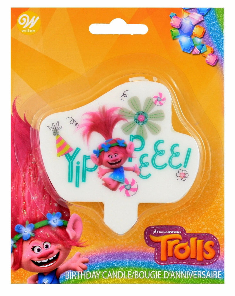 Trolls Cake Topper Single Candle - Shelburne Country Store