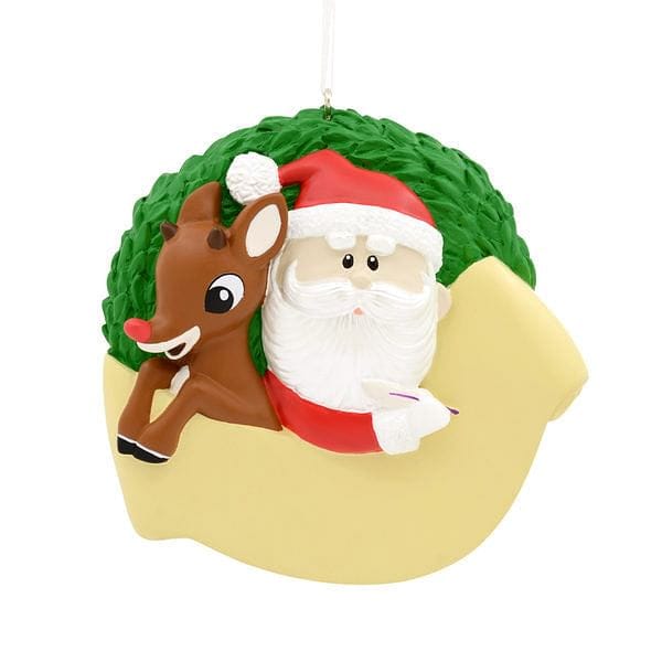 Resin Rudolph and Santa Wreath - Shelburne Country Store