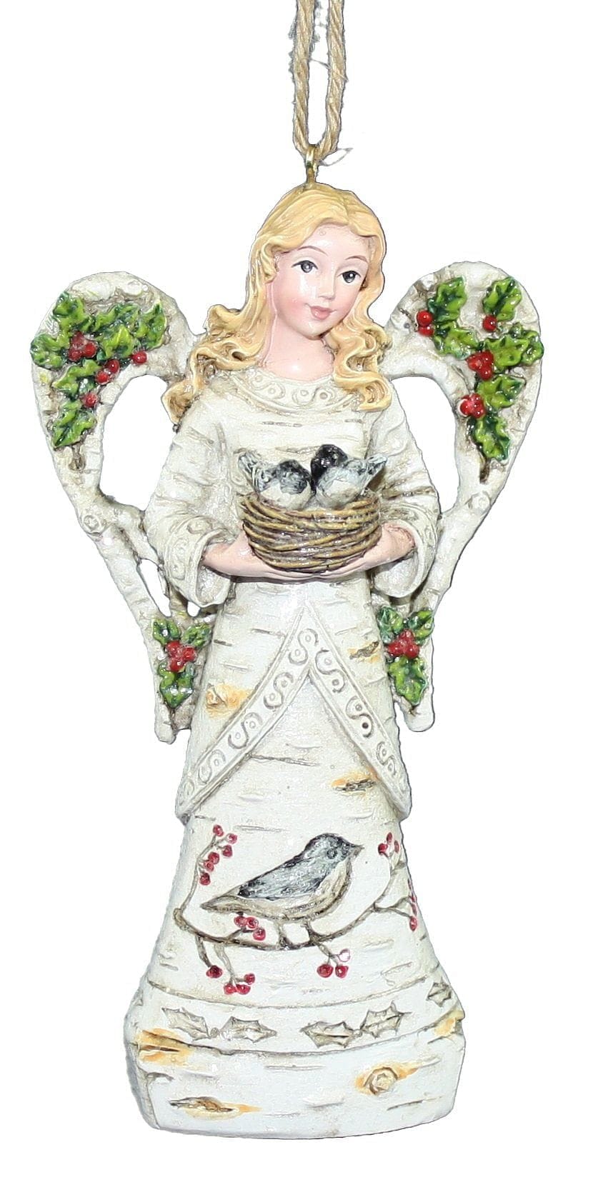 5 inch Resin Birch Angel Ornament - Blond - Shelburne Country Store