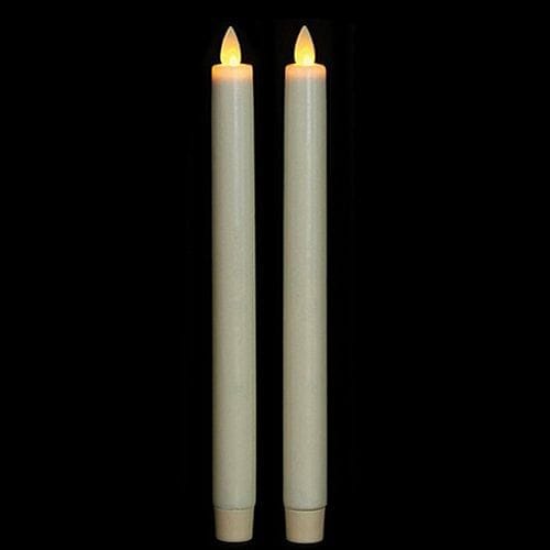 LED Moving Flame Taper Set - Ivory - 10" - Shelburne Country Store