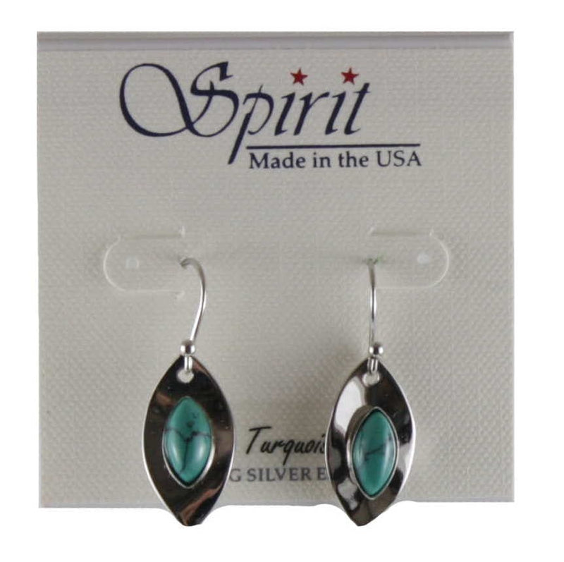 Oval Earrings With Turquoise Stone - Shelburne Country Store