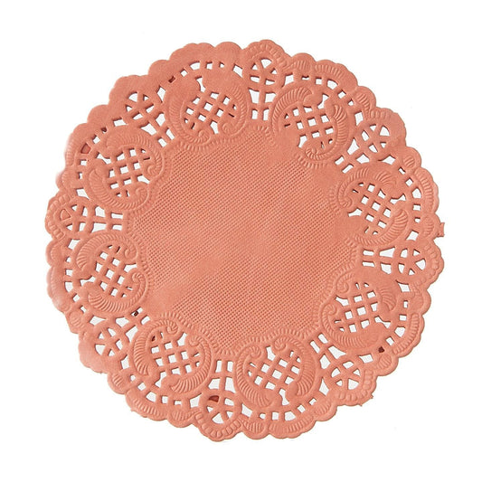 Coral Color Paper Doilies: 4.5 inches - 50 pieces - Shelburne Country Store