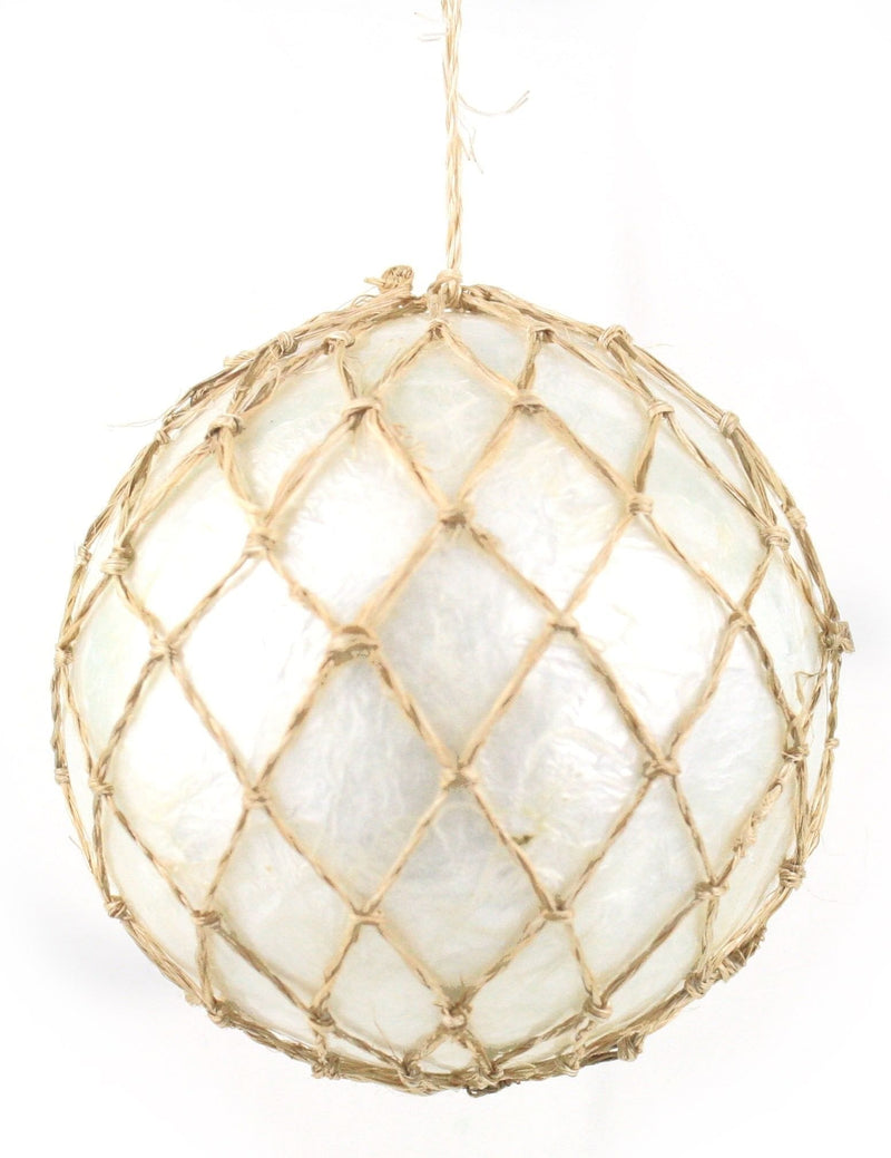Capiz Shell Fishnet Pearlized Ornament - White - Shelburne Country Store