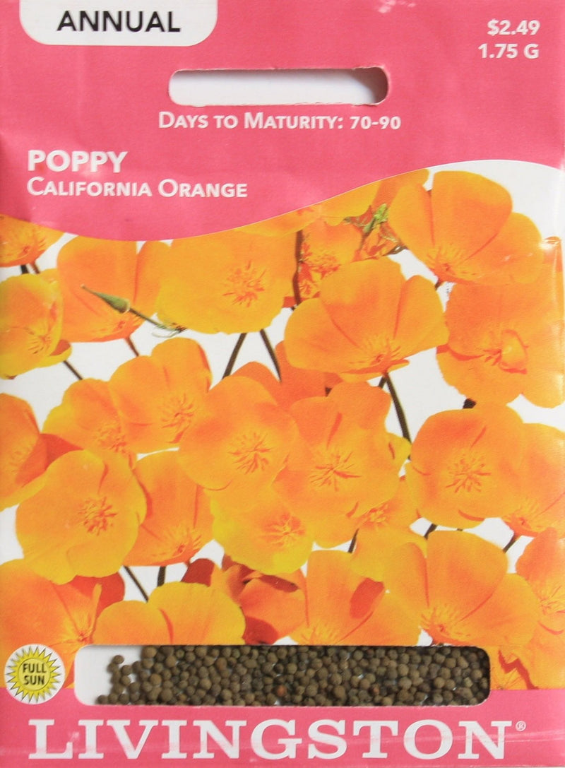 Seed Packet - Poppy - California Orange - Shelburne Country Store