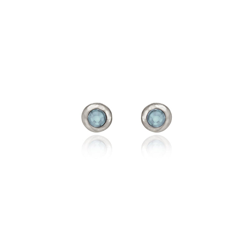 Organic Frame And Blue Stone Post Earring - Shelburne Country Store
