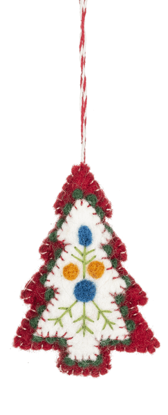 Wool Tree Ornament - Red - Shelburne Country Store
