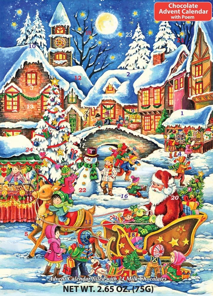 Santa's Here Chocolate Advent Calendar - Shelburne Country Store