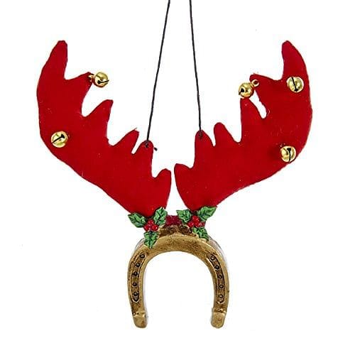 Kurt Adler 4 Inch Deer Antler Horseshoe Fabric Christmas Ornament - Shelburne Country Store