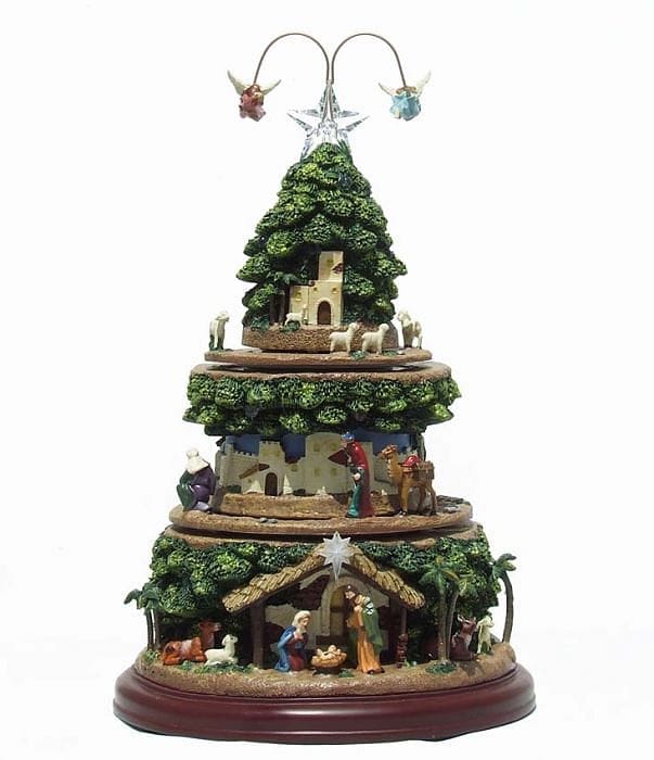 Roman Musical 15 inch Led Nativity Tree Triple Rotation - Shelburne Country Store