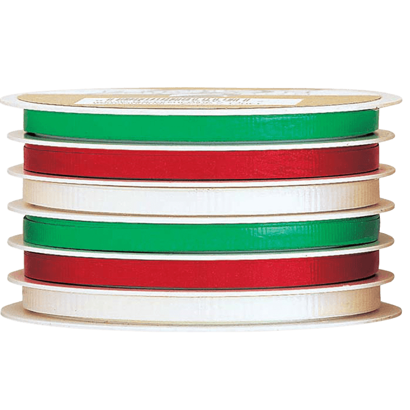 Red - Green - White metallic curling ribbon - Shelburne Country Store