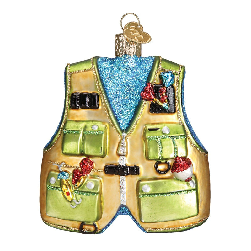Old World Christmas Fishing Vest  Ornament - Shelburne Country Store