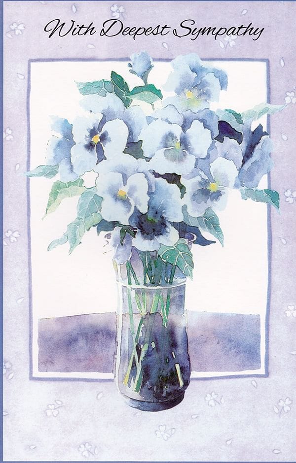 Blue Pansy Vase - With Deepest Sympathy - Shelburne Country Store