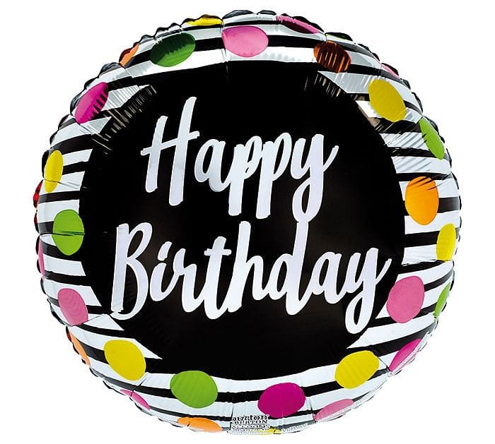 Birthday Dots Stripes Balloon - Shelburne Country Store
