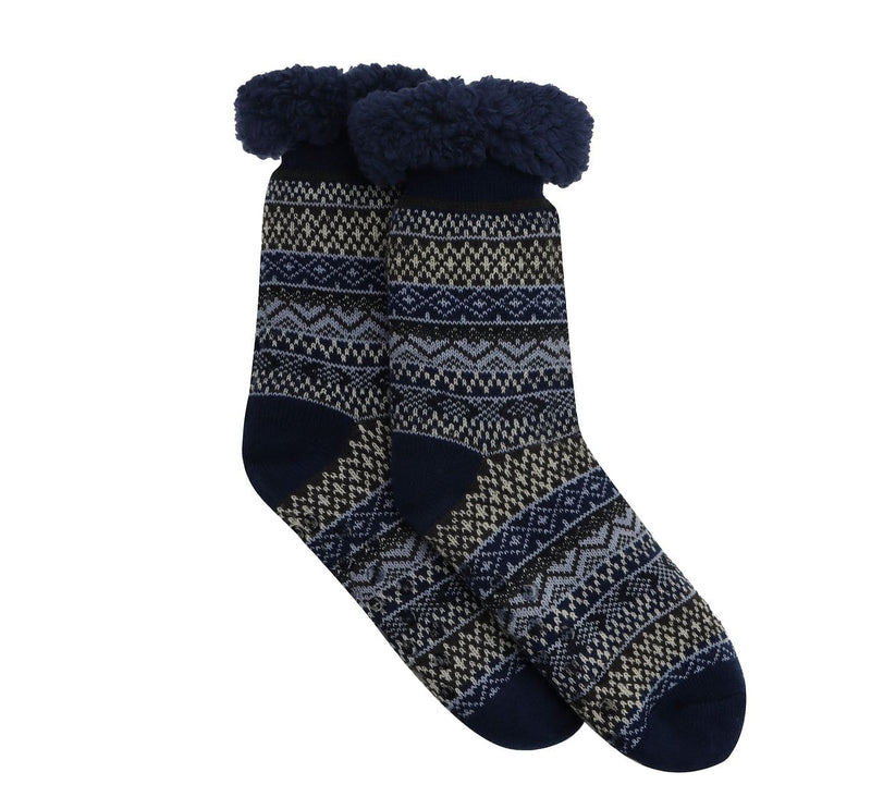 Sherpa Nordic Blue Socks - Shelburne Country Store