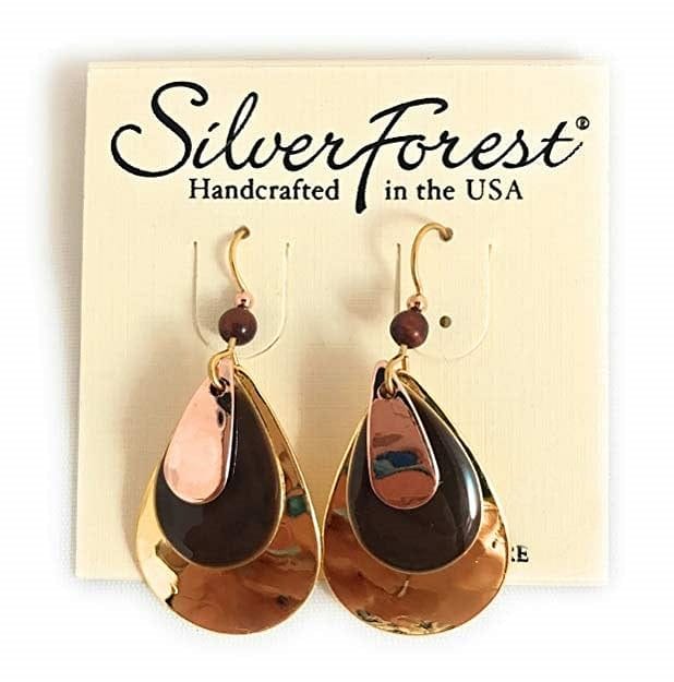Copper Brown and Gold Teardrop Trio Earrings - Shelburne Country Store