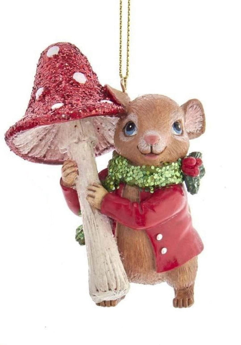 Mouse with Mushroom ornament -  Two Handed Carry - Shelburne Country Store