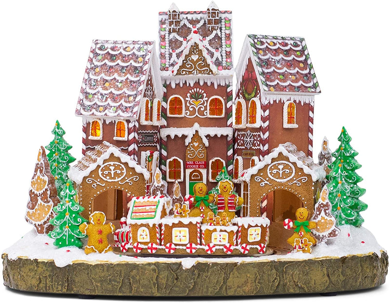 LED Gingerbread Musical House Rotating Train - Shelburne Country Store
