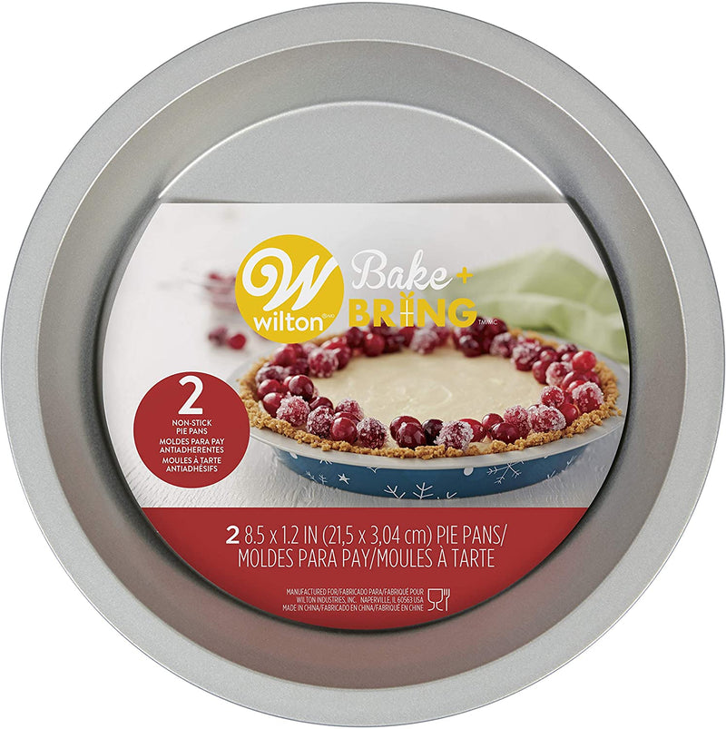 Wilton 10"x 3" x 5" 2pk Tinplate Snowflake Bake n' Take Pie Pans Blue - Shelburne Country Store