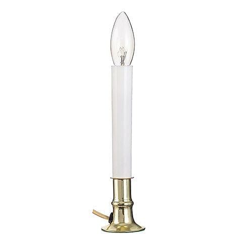 Candle Lamp - Electric - Brass Plated Base - 9 Inch - Shelburne Country Store