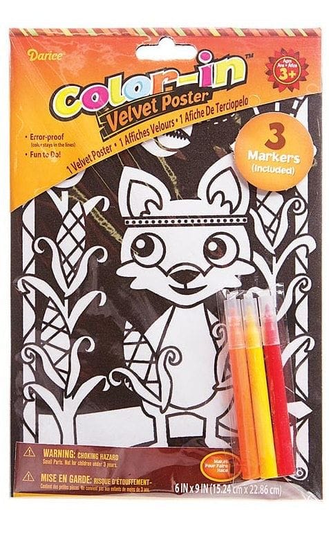 Harvest-Theme Small Velvet Coloring Poster Kit with Markers - - Shelburne Country Store