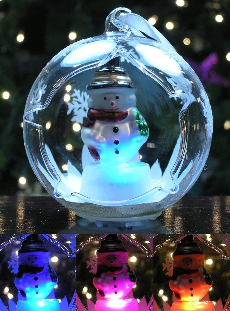 Glass Snowman Led Ornament - Shelburne Country Store