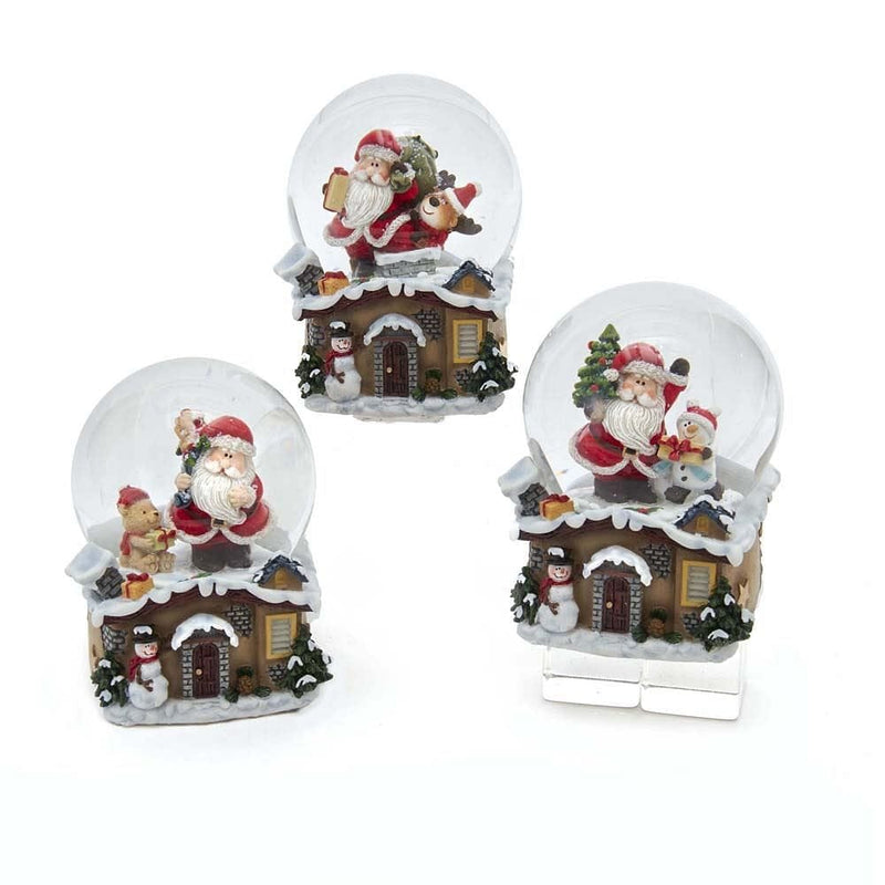 Santa On Rooftop Water Globe - - Shelburne Country Store