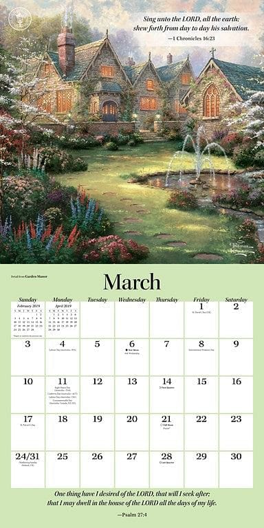 2019 Thomas Kinkade Gardens of Grace Wall Calendar - Shelburne Country Store