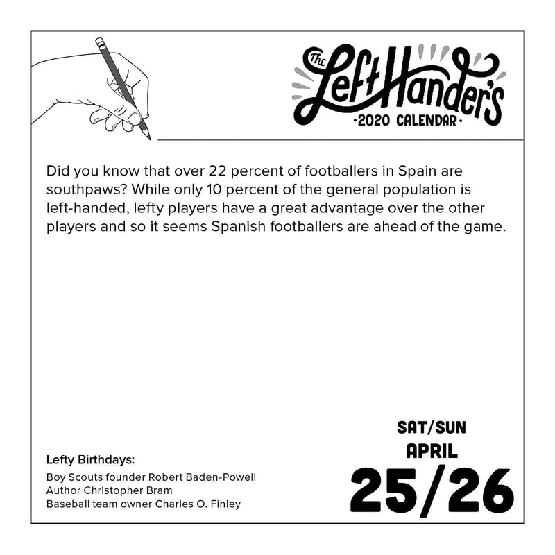 2020 Left Handers Page A Day - Shelburne Country Store