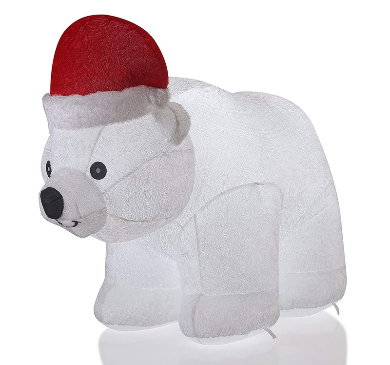 6.5 Foot Large Inflatable X-Mas Polar Bear LED Lighted Inflatable - Shelburne Country Store