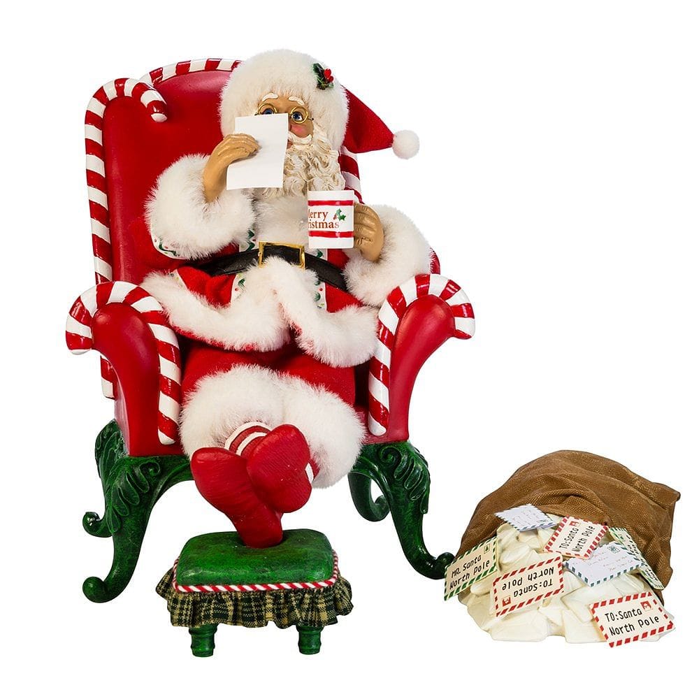 Fabriché Musical Armchair Santa With Mail Bag, - Shelburne Country Store