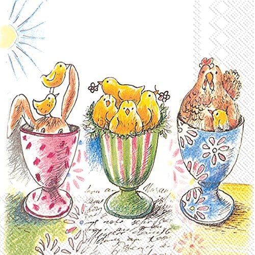 Easter Egg Cups Lunch Napkin - Shelburne Country Store